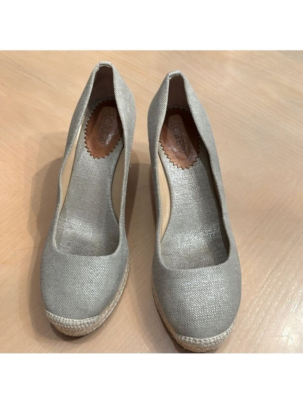 J. Crew Silver Seville Canvas Espadrilles -Size 8.5